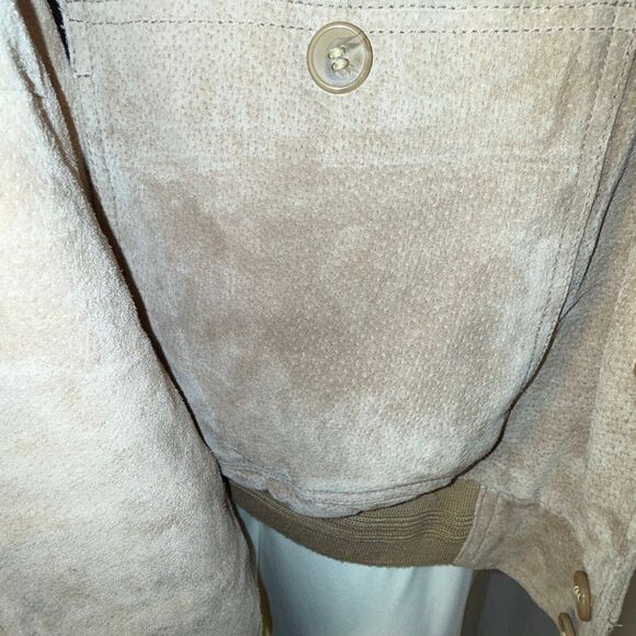 Vintage 1990s NorthCrest Genuine Leather Suede Bomber Jacket (Men’s XL, Tan Sand - Picture 3 of 12